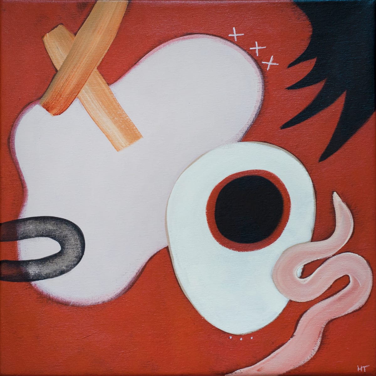 RED WHIMSY #2, 30 x 30 cm by Hannah Thomas, Image 1.