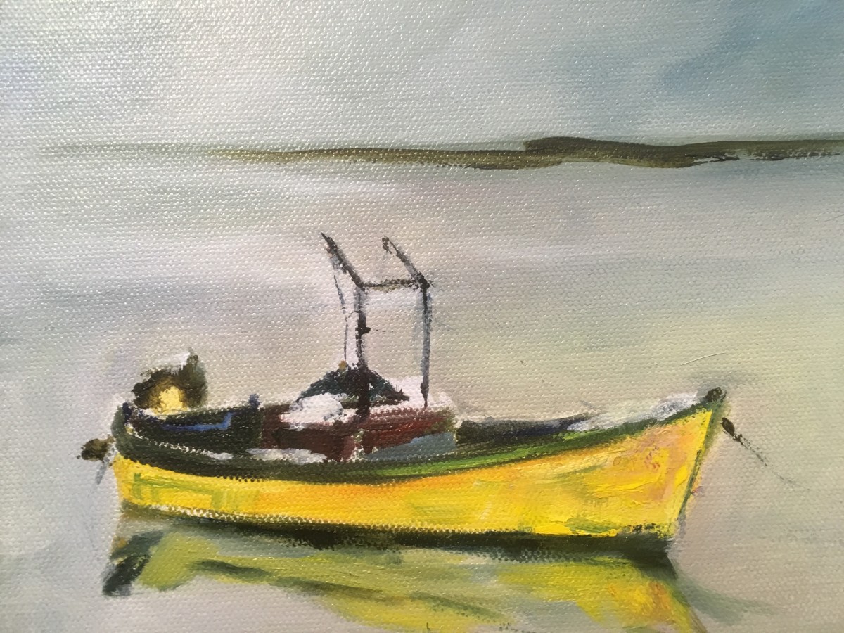 yellow skiff by Marston Clough 