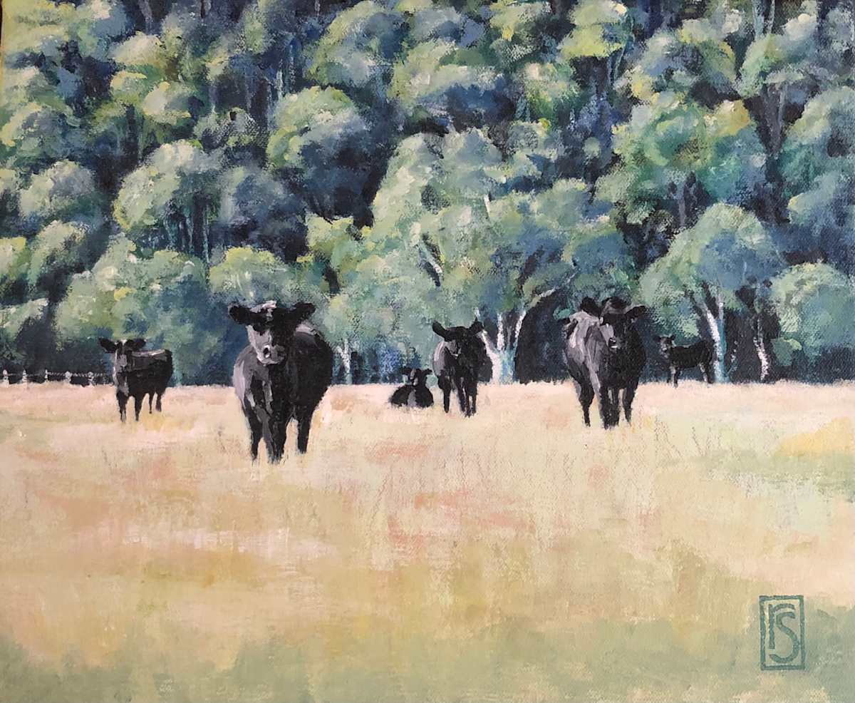 Cows with Gumtrees by Rosalie Street, Image 1.