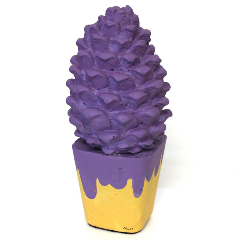 variations of a pine cone - yellow purple by Marina Lutz 