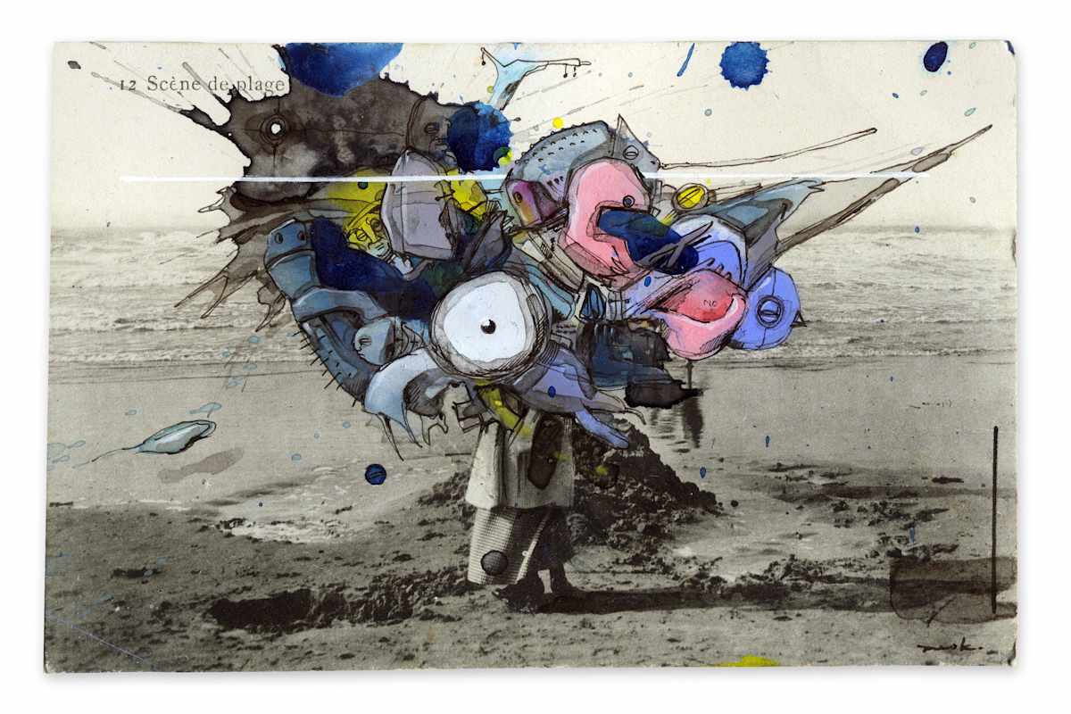 Szene am Strand by Peer Kriesel 