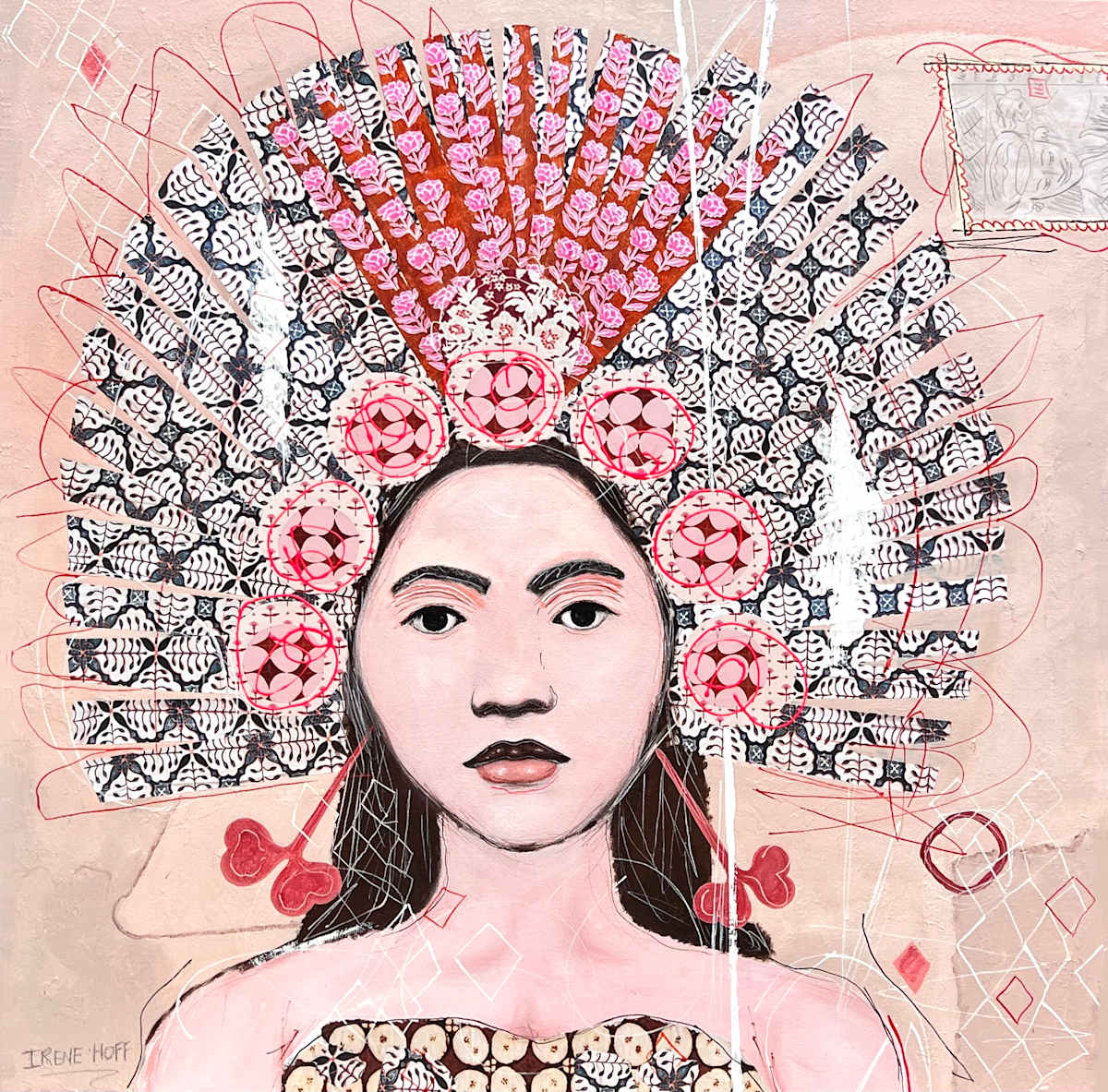 Alam by Art Irene Hoff  Image: Alam is a piece about connection , to our roots, culture, ourselves and the earth. It reflects strength, tradition, and the quiet power that comes from embracing one’s heritage and once own person.