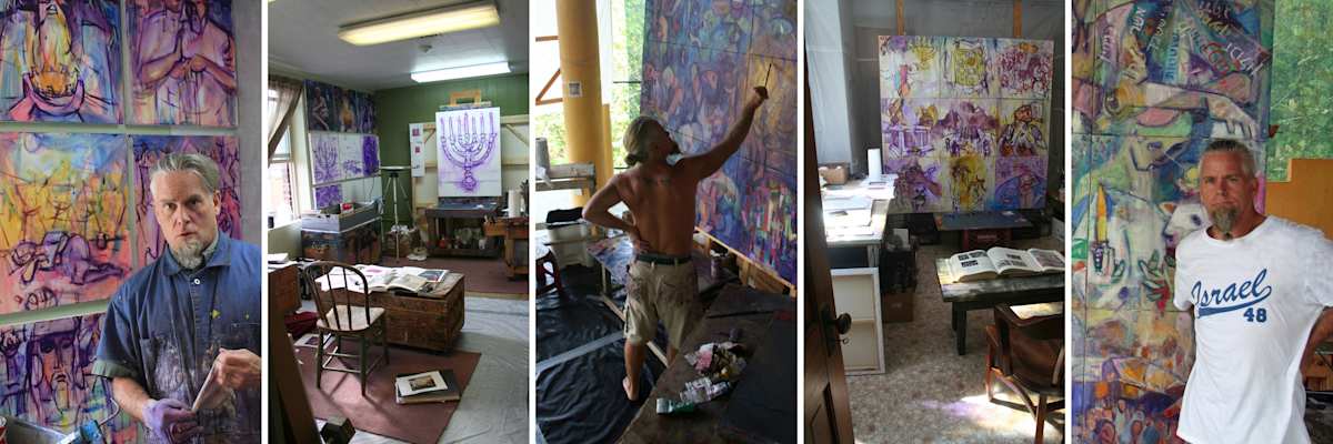 Hero image for Torah Series - Grid 1, Paintings 1 to 9.