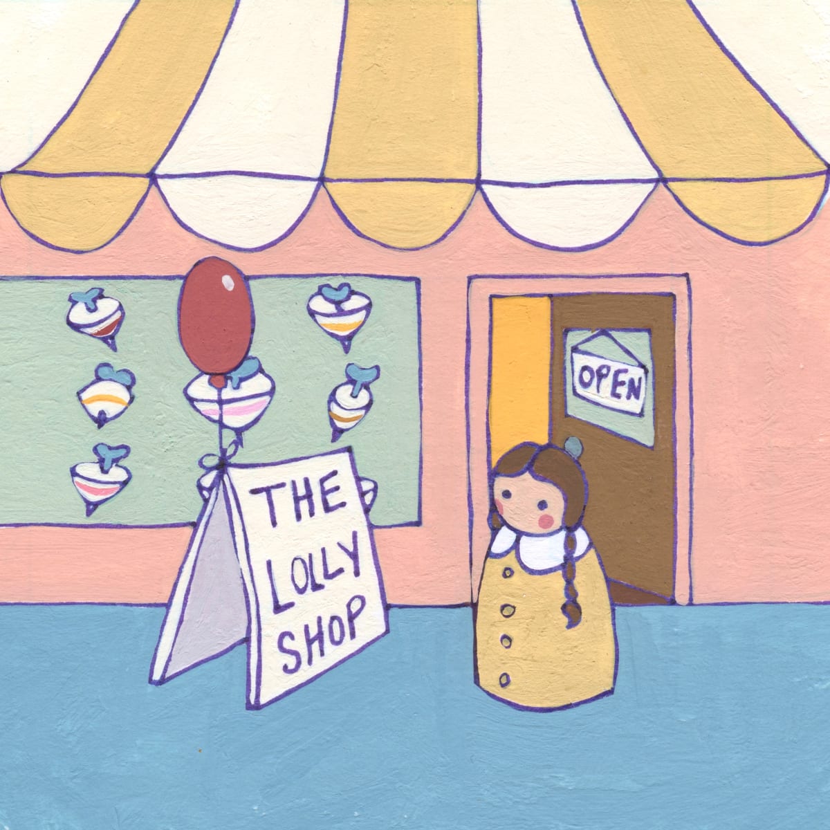 Lolly and the First Day Original Painting 