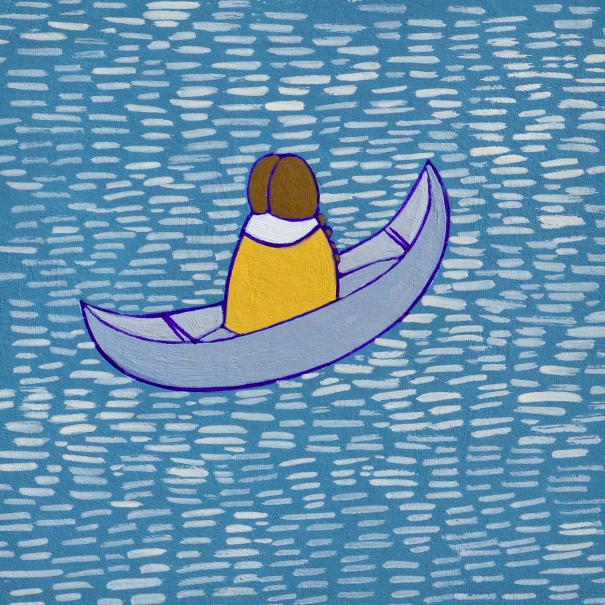 Lolly and the Canoe Original Painting by Layla Luna 