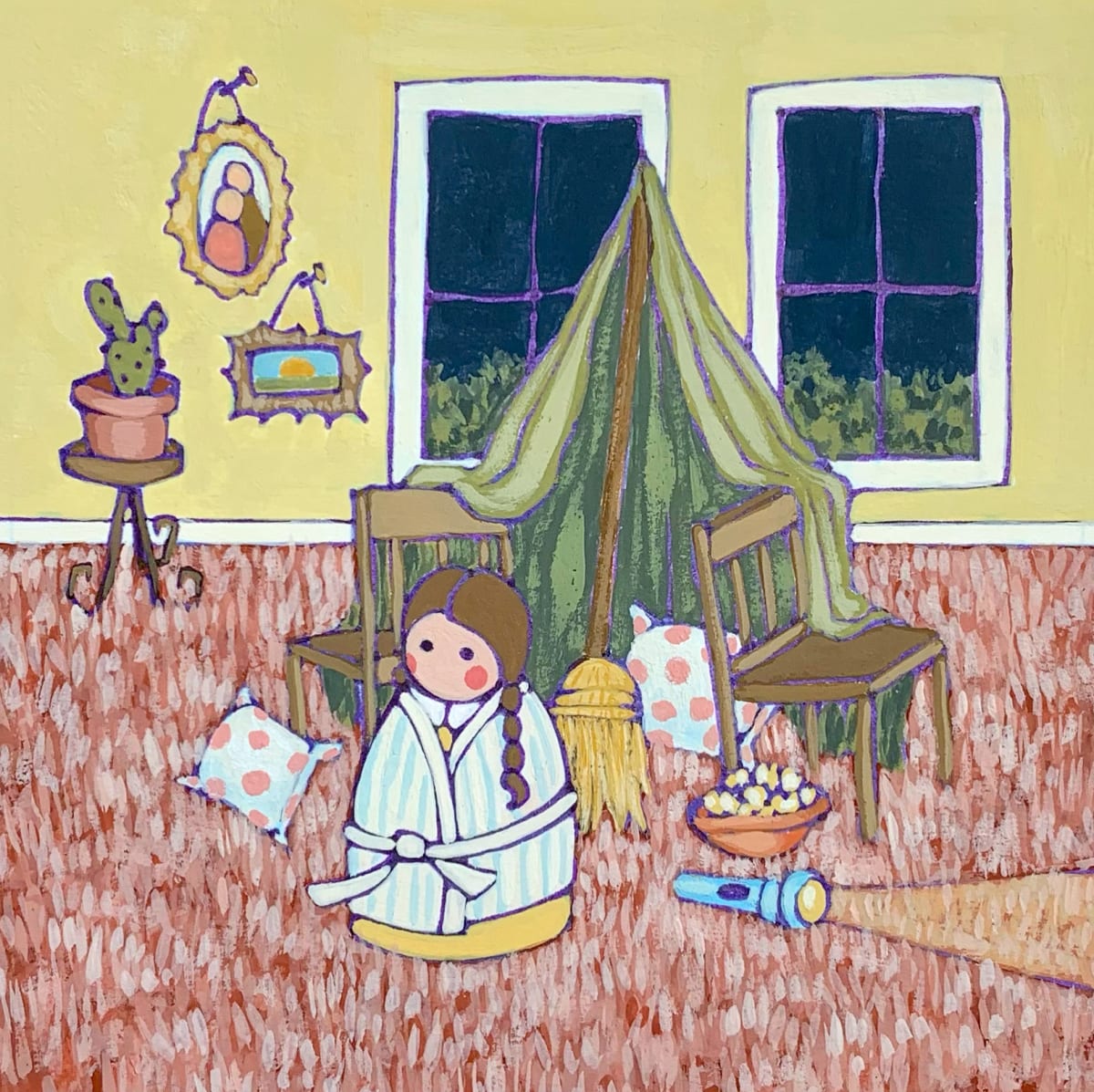 Lolly and the Blanket Fort Original Painting 