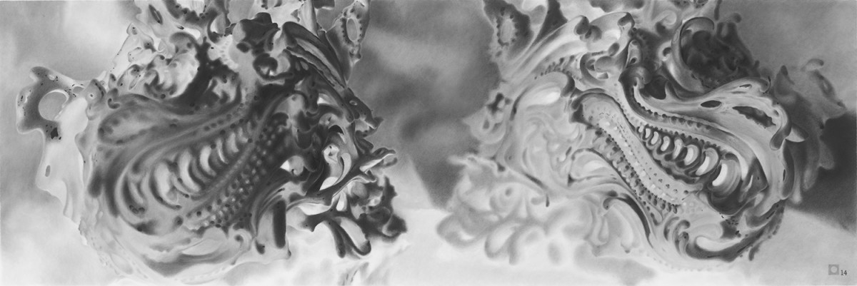 Duet #2- Part 1- Negative drawing - Framed by Marshall Harris 