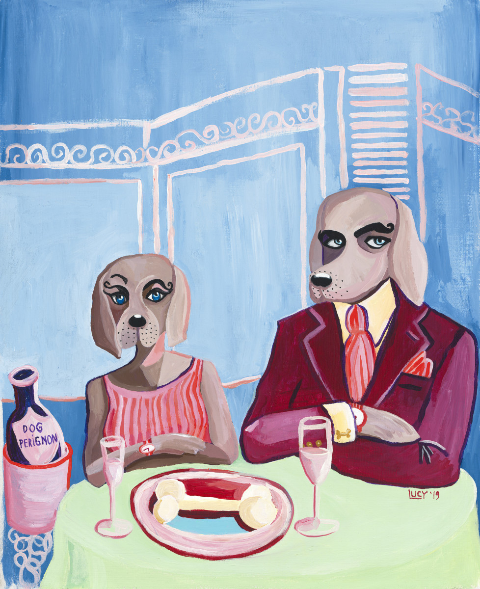WHINE AND DINE - A BONE OF CONTENTION by Lucy Marshall aka THE DOGOPHILE  Image: WHINE AND DINE - THE BONE OF CONTENTION