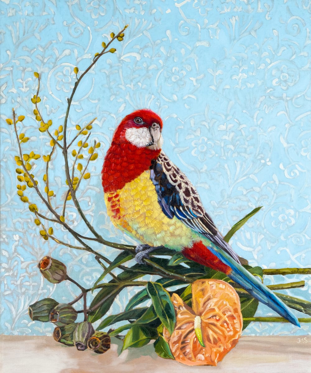Ikebana - Eastern Rosella by Fiona Smith 