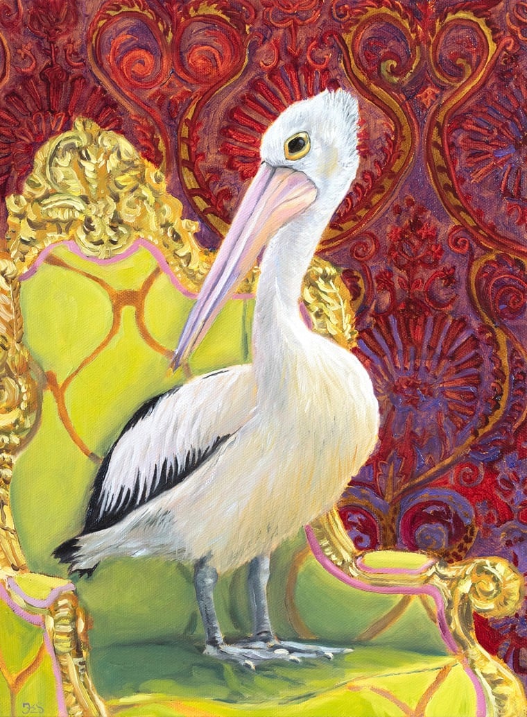 Pelican on a throne (scan) 