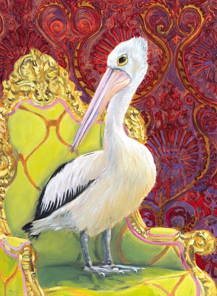 Pelican on a throne (scan) by Fiona Smith 