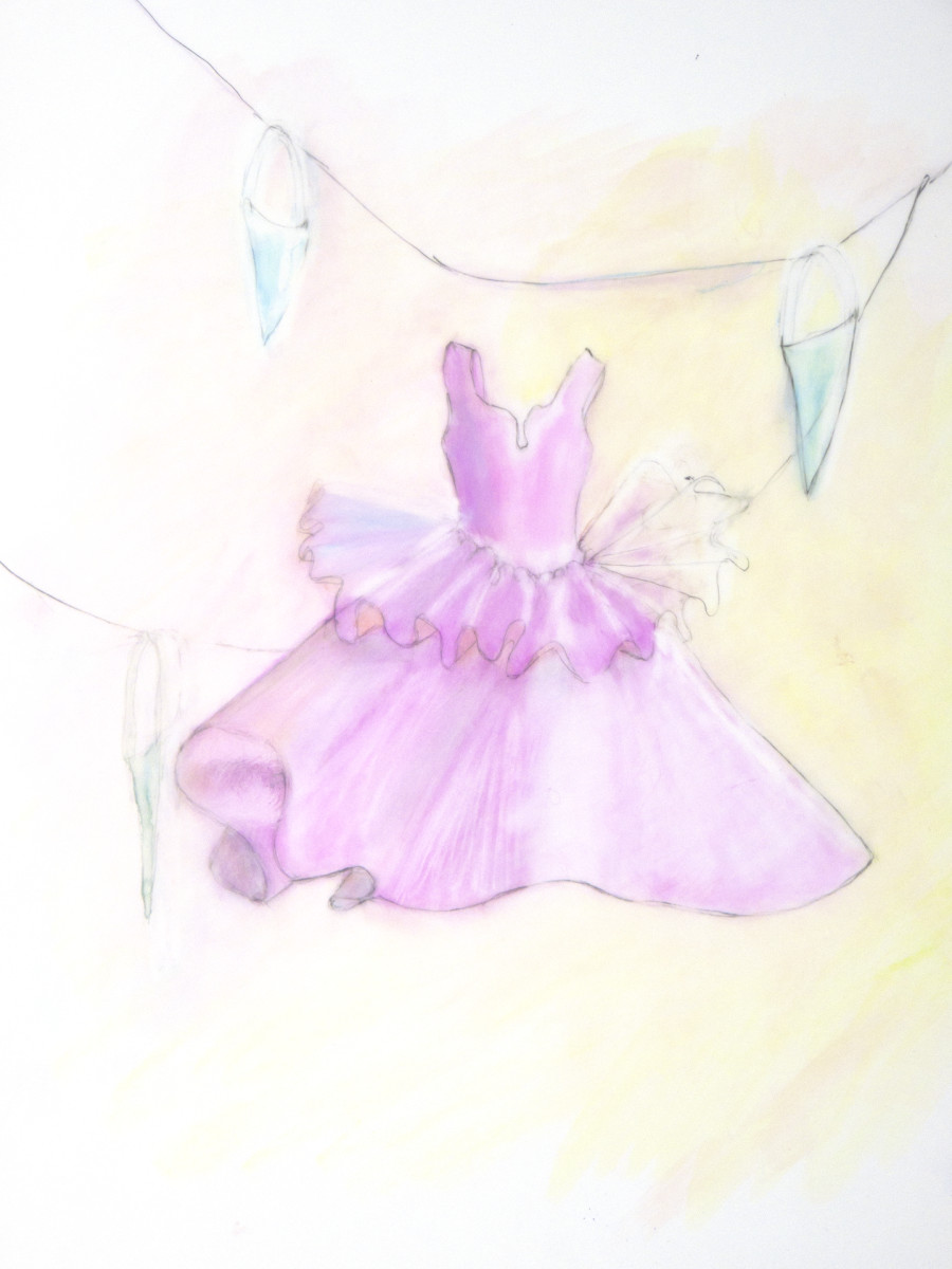 Little Pink Dress with Cones by KJ Bateman 