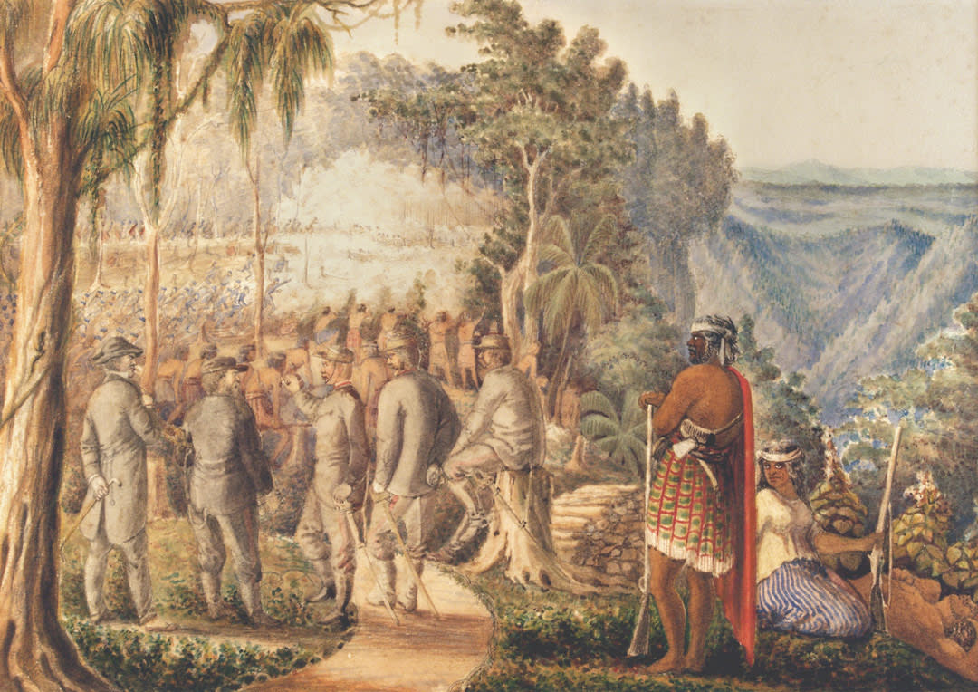 General Chute's Column During Their March Through Taranaki by Major Gustavus Ferdinand Von Tempsky  Image: Photographer: Wayfarer