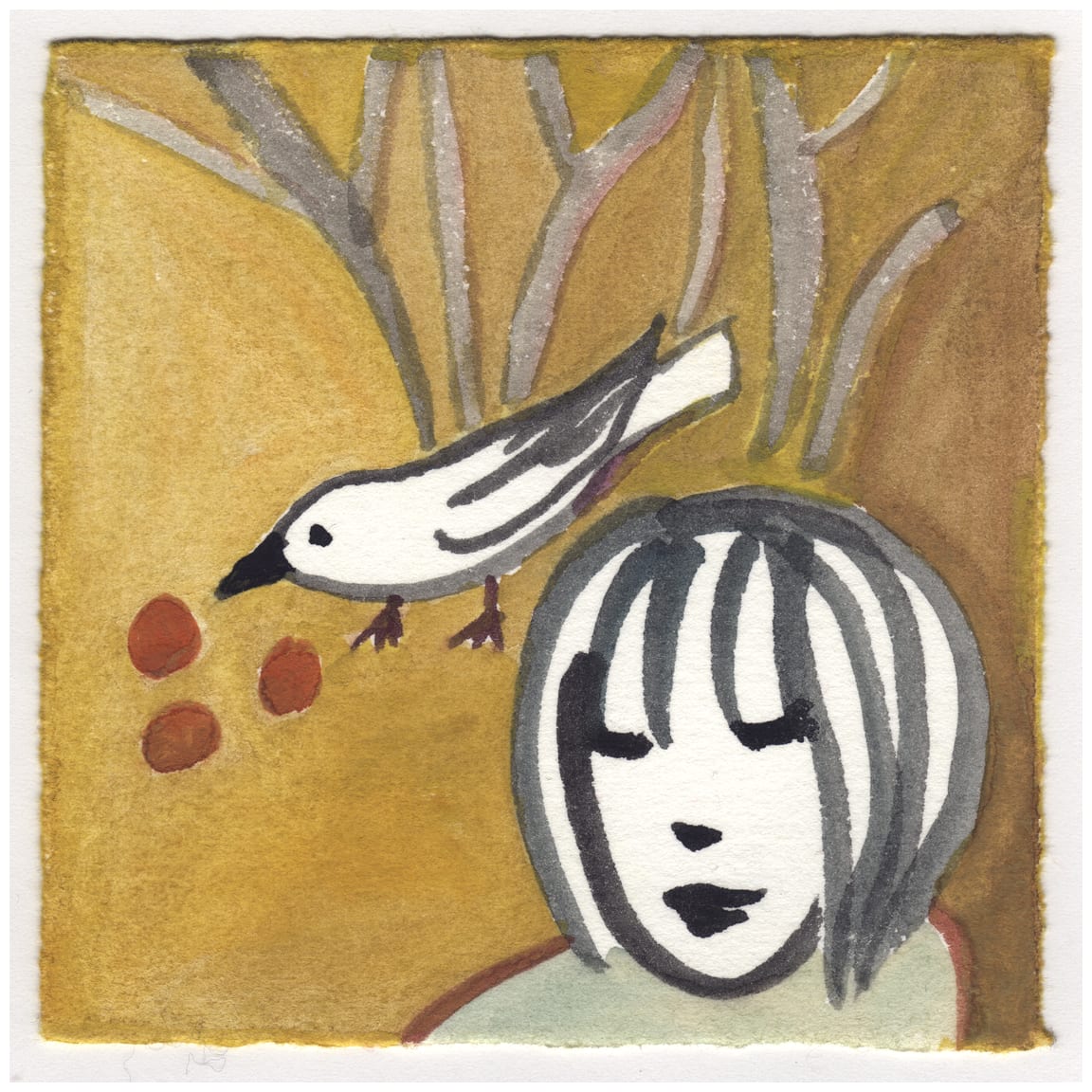 The Cat Bird Choosing a Date Under the Lilac. #081 by Raya Bodnarchuk, Estate, Image 1.