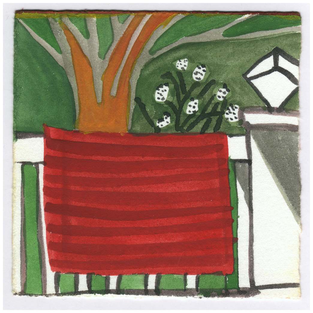 My Rug Airing on the Porch. #135 by Raya Bodnarchuk, Estate, Image 1.