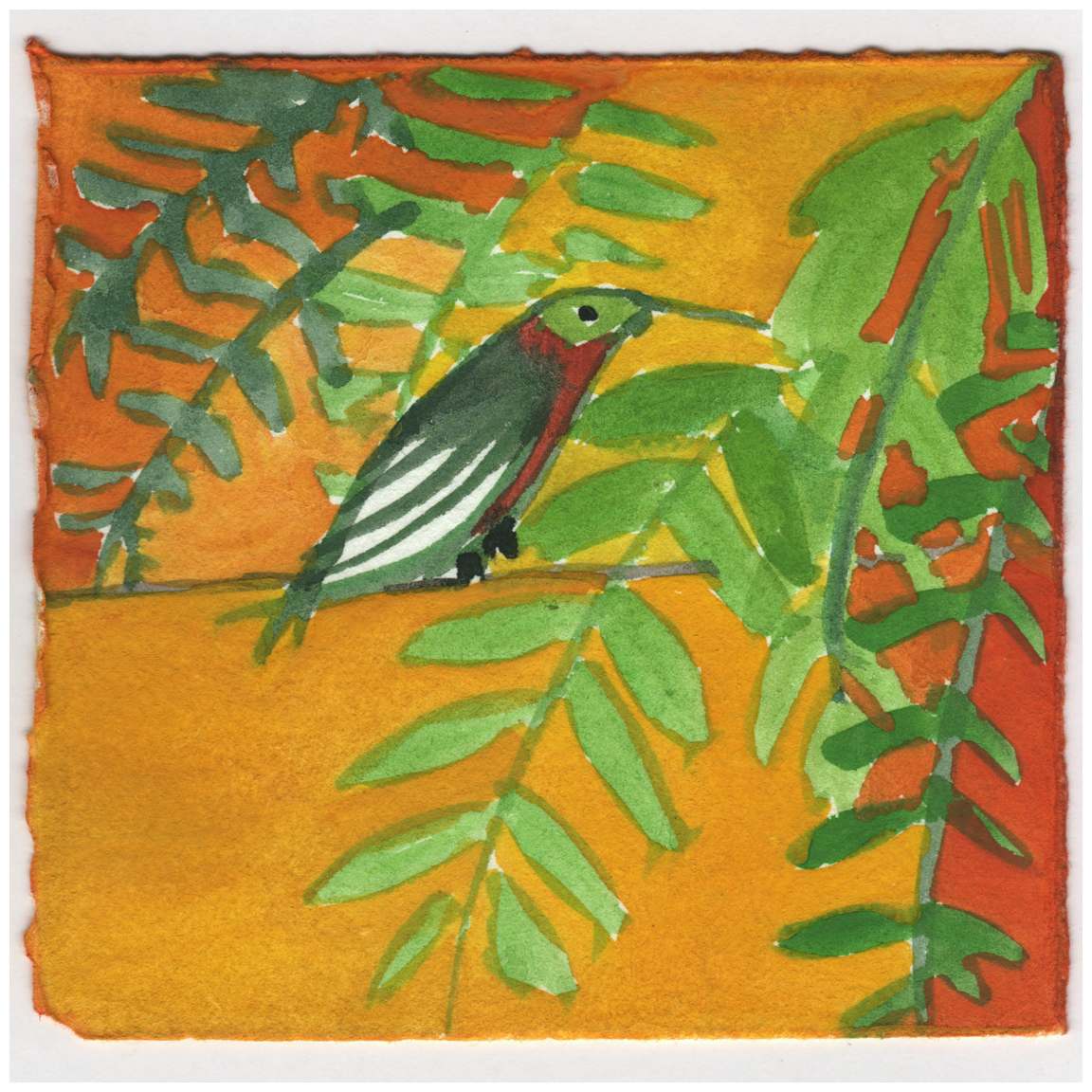 The Ruby Throated Hummingbird. #148 by Raya Bodnarchuk, Estate, Image 1.