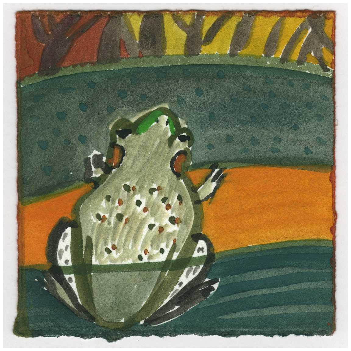 A Bull Frog in the Canal. #151 by Raya Bodnarchuk, Estate, Image 1.
