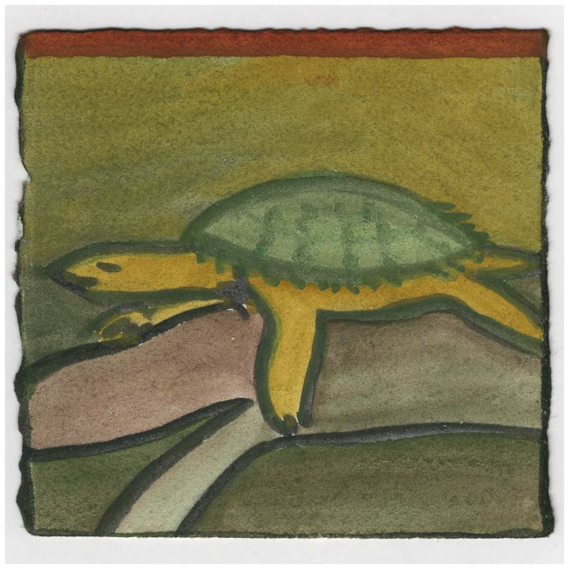 A Snapping Turtle on the Canal. Lounging. #174 by Raya Bodnarchuk, Estate, Image 1.
