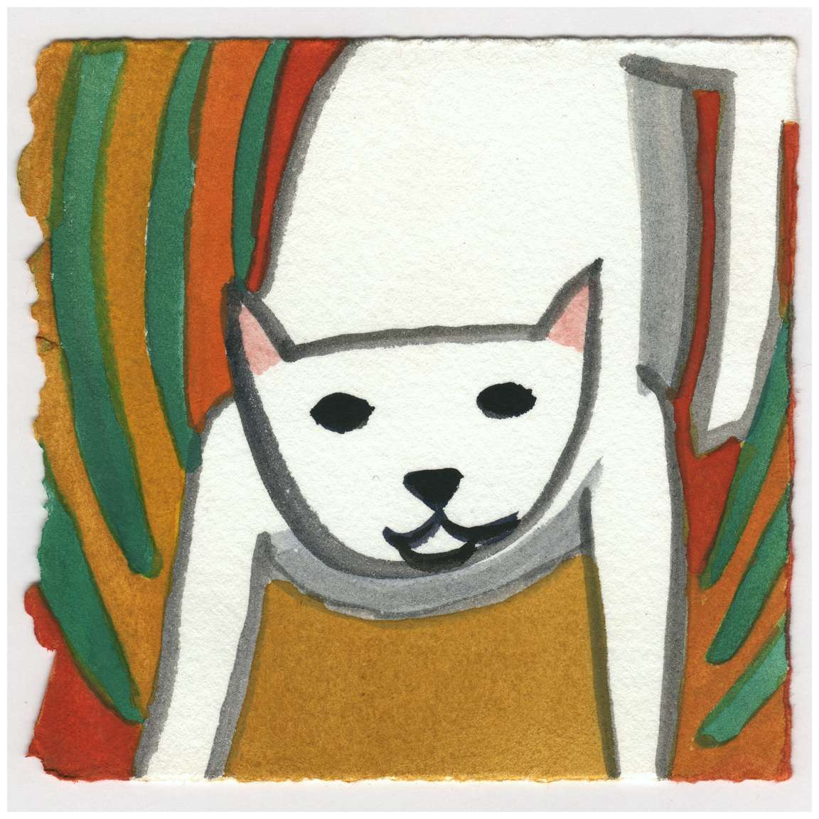 A Cat in the Grass. #180 by Raya Bodnarchuk, Estate, Image 1.