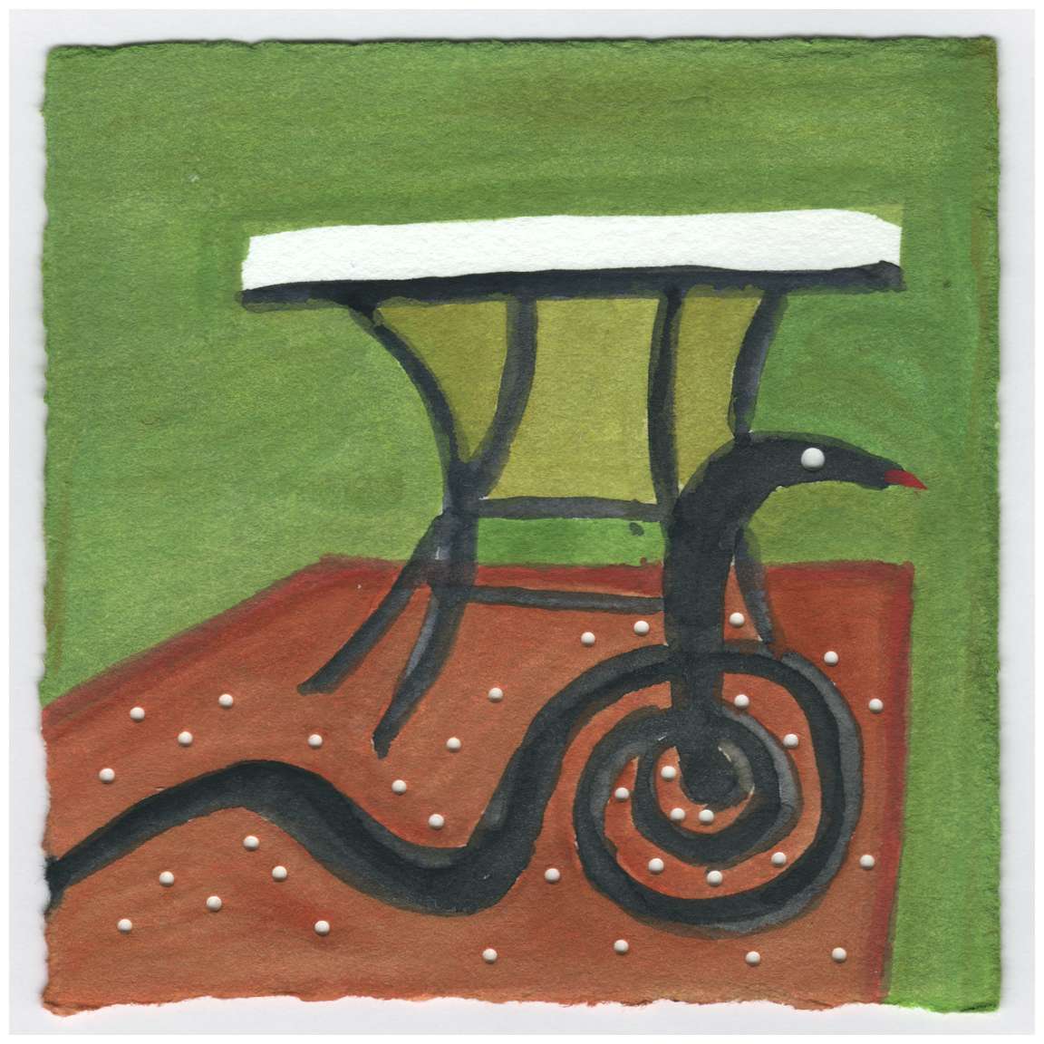 The Black Snake on my Patio. #197 by Raya Bodnarchuk, Estate, Image 1.