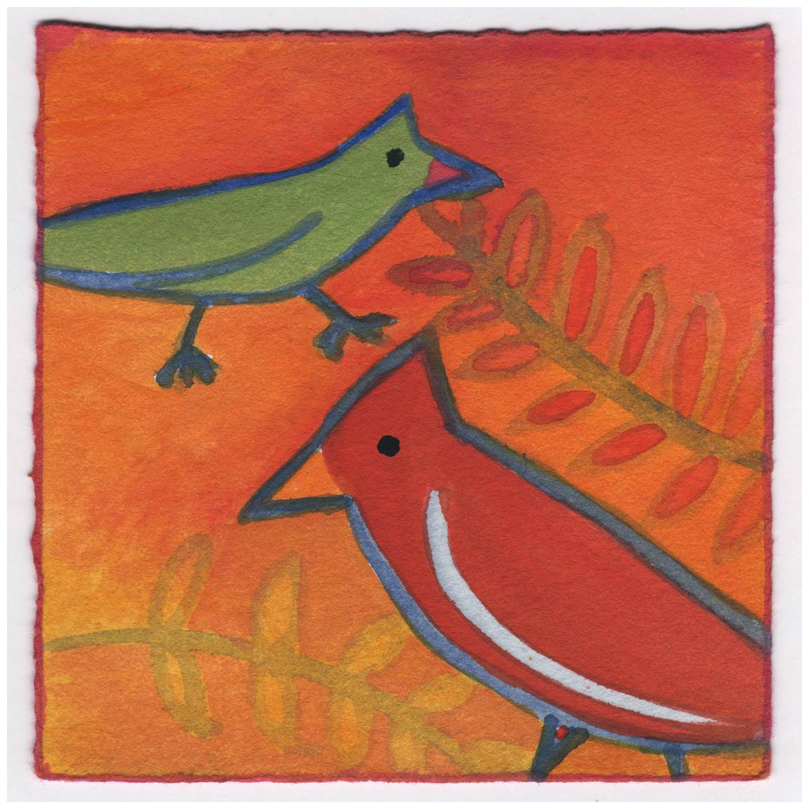 The Two Cardinals #294 by Raya Bodnarchuk, Estate, Image 1.