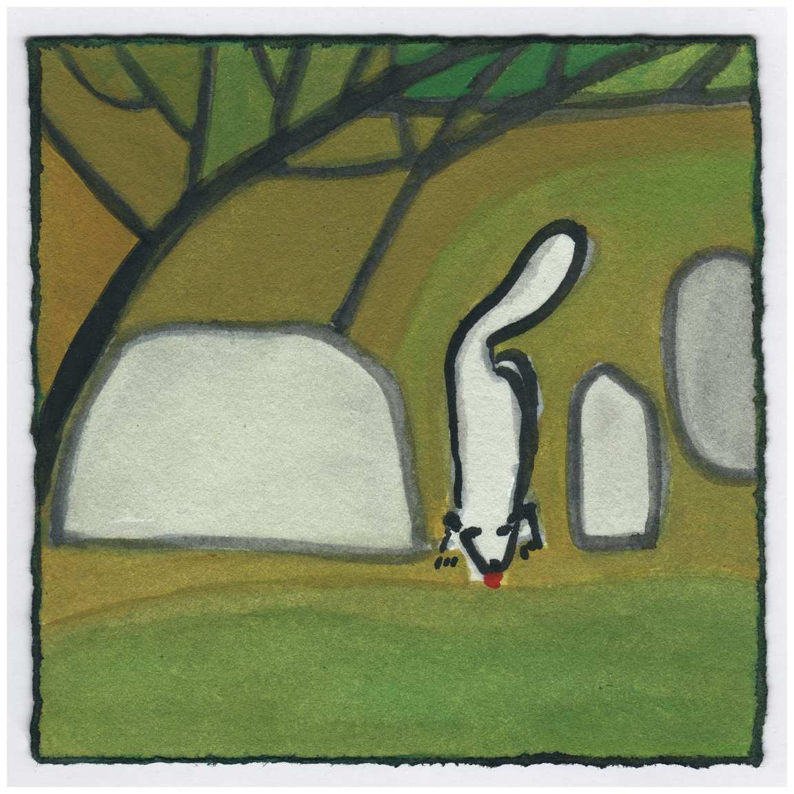 A Squirrel Drinking Near the Stones. 11/10/14. #335 by Raya Bodnarchuk, Estate, Image 1.