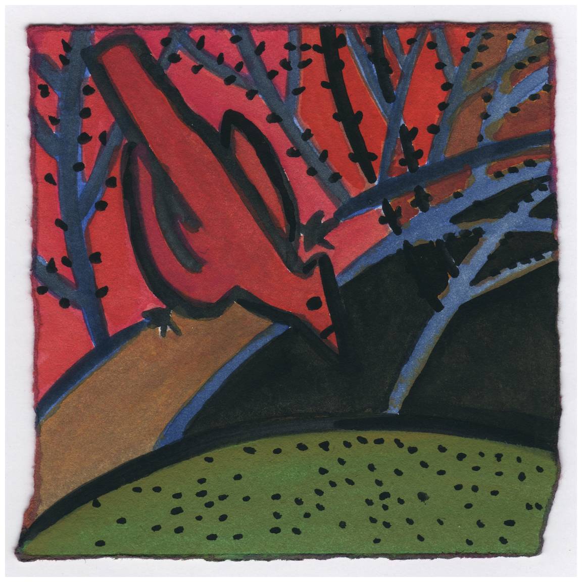 The Cardinal and the Seeds. #337 by Raya Bodnarchuk, Estate, Image 1.
