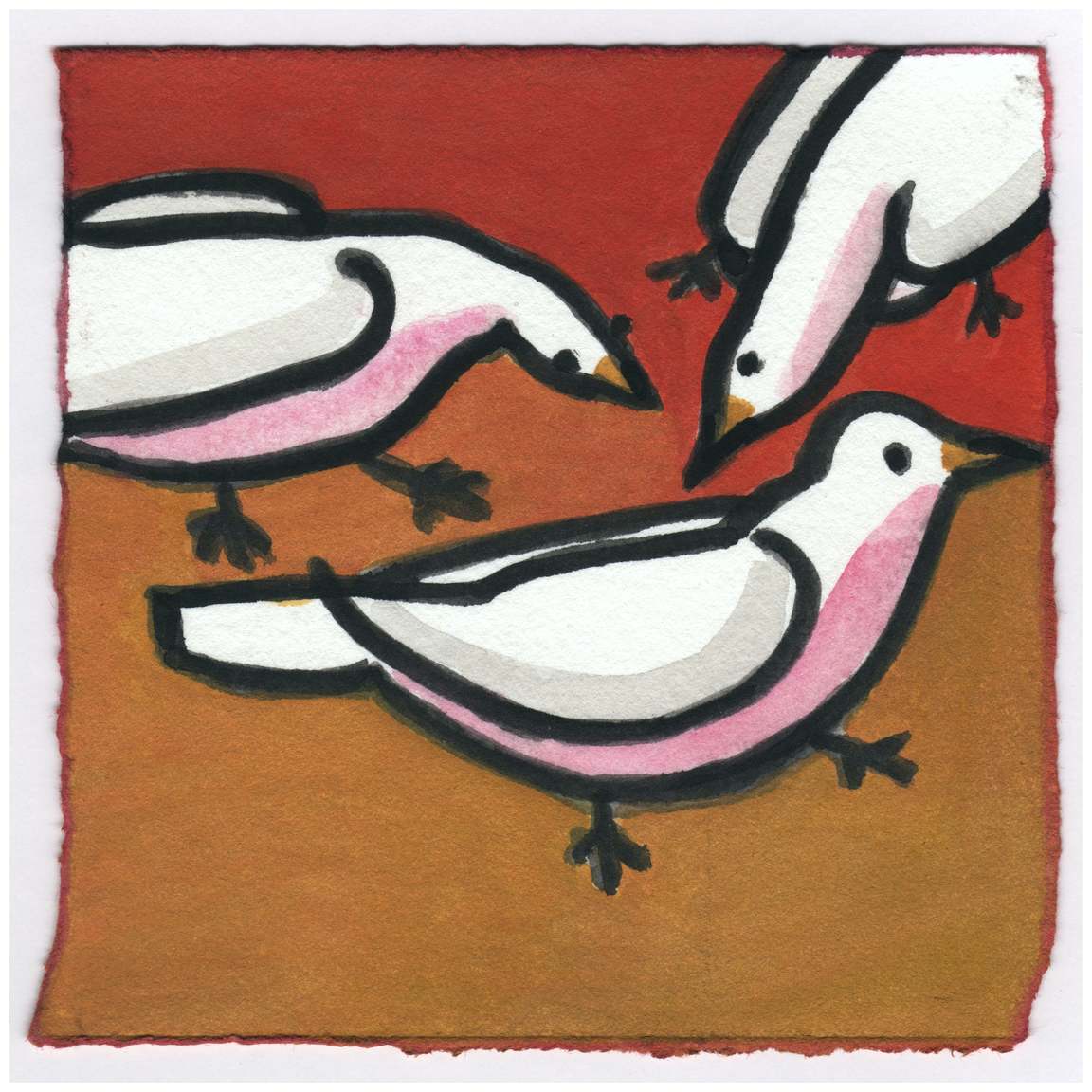 Three Doves. 11/20/14. #345 by Raya Bodnarchuk, Estate, Image 1.