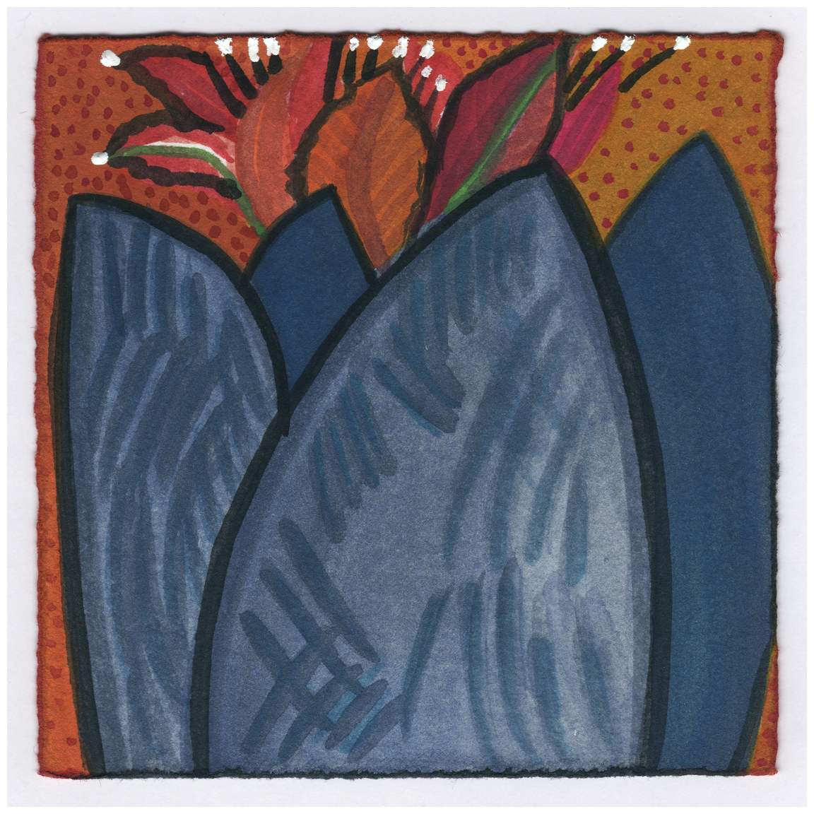 Sculpture and Amaryllis. 1/19/15. #408 by Raya Bodnarchuk, Estate, Image 1.