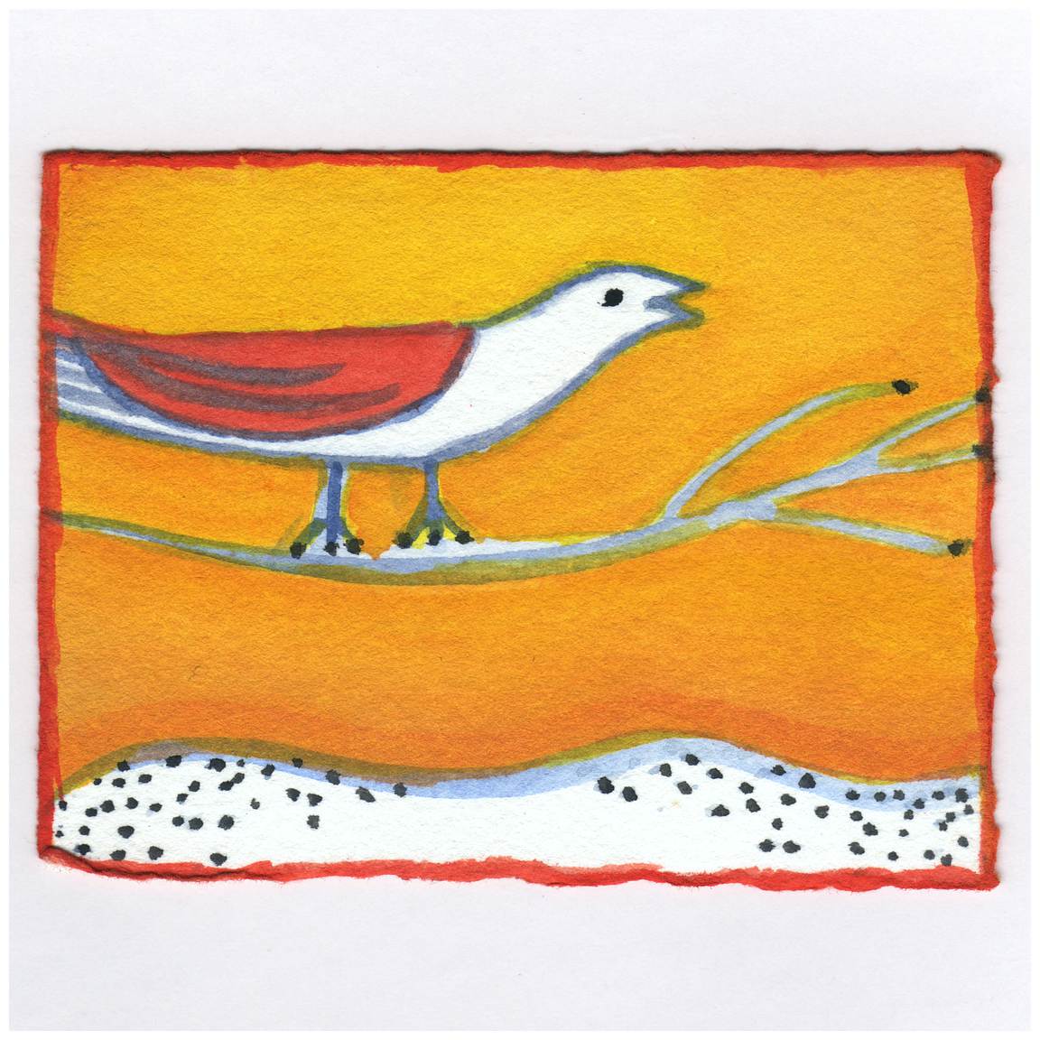 A Bird on a Branch. #455 by Raya Bodnarchuk, Estate, Image 1.