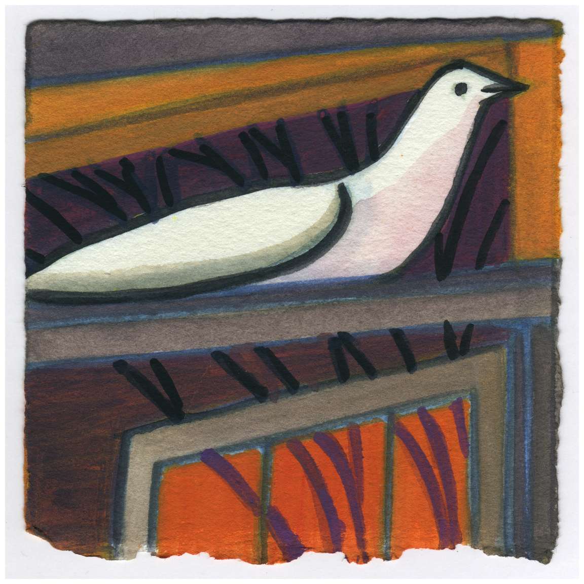 A Dove on the Transom. #502 by Raya Bodnarchuk, Estate, Image 1.