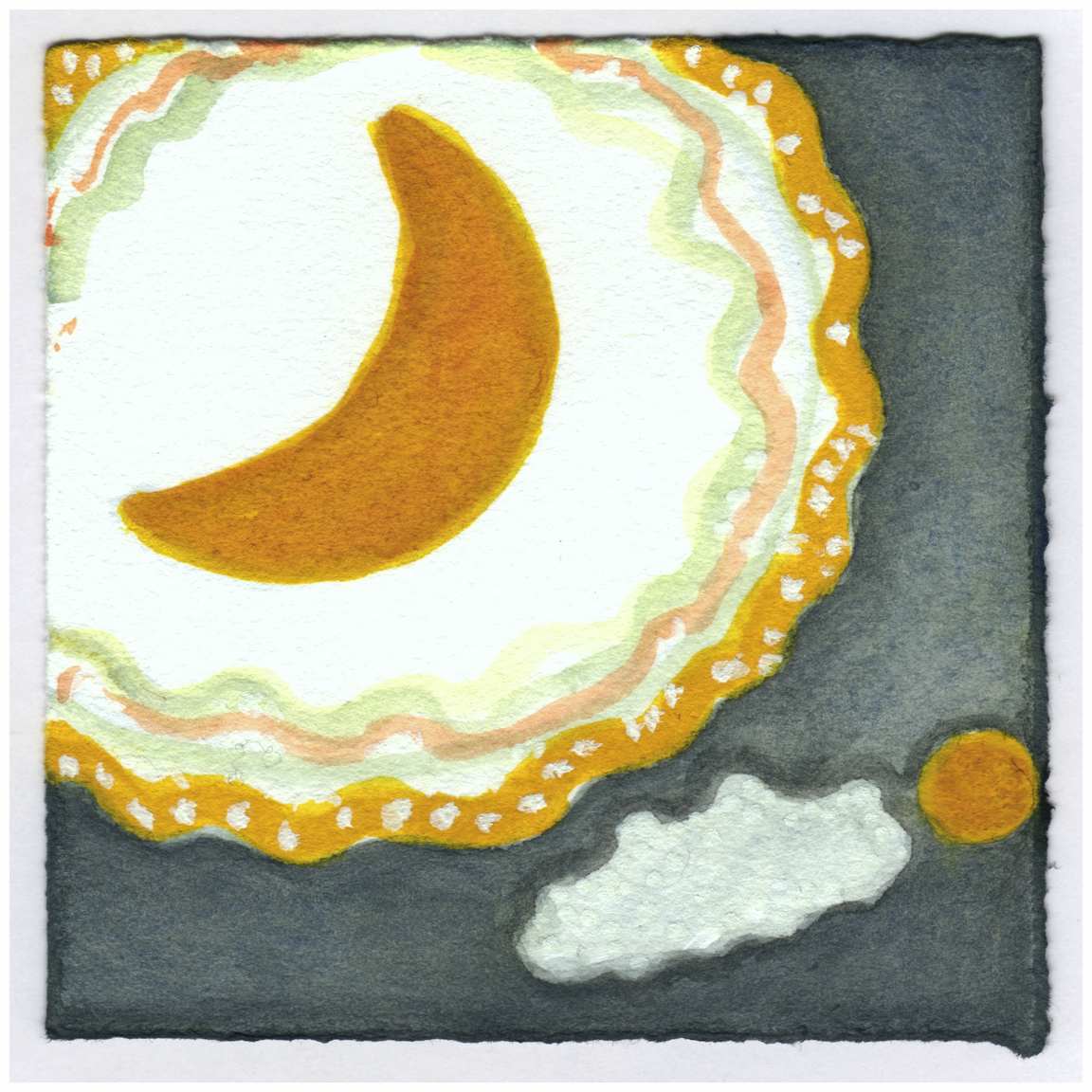 The Moon With a Halo and Jupiter. #534 by Raya Bodnarchuk, Estate, Image 1.