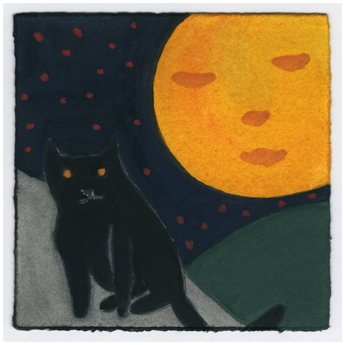 The Full Moon Looking Over June the Cat. #544 by Raya Bodnarchuk, Image 1.