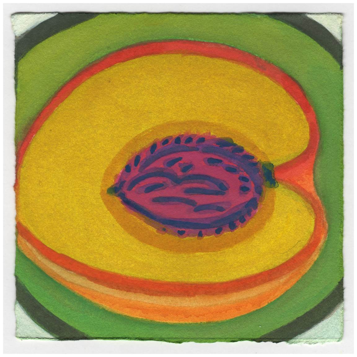 Half a Peach on a Little Plate. #636 by Raya Bodnarchuk, Estate, Image 1.