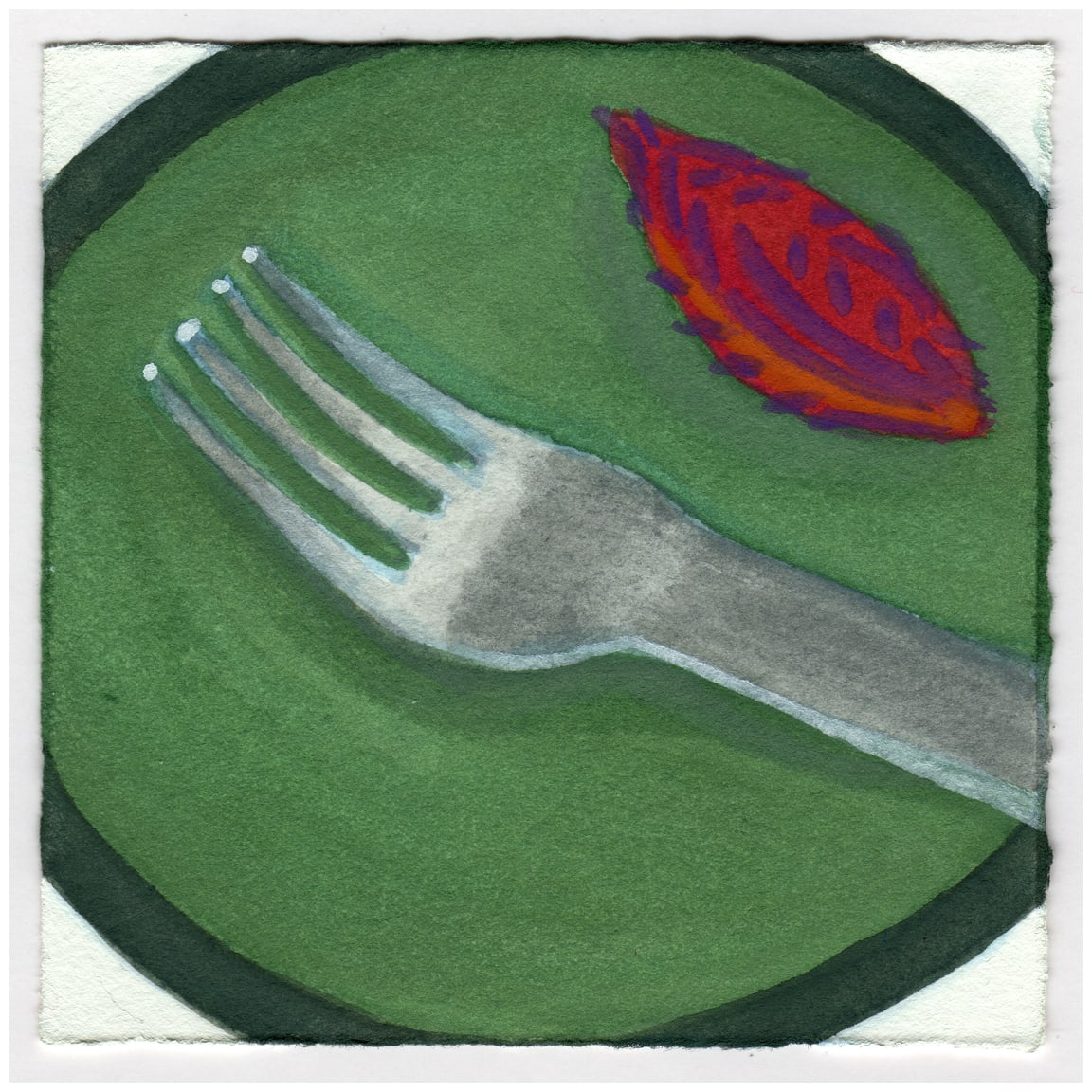 A Peach Pit and a Fork. #637 by Raya Bodnarchuk, Estate 