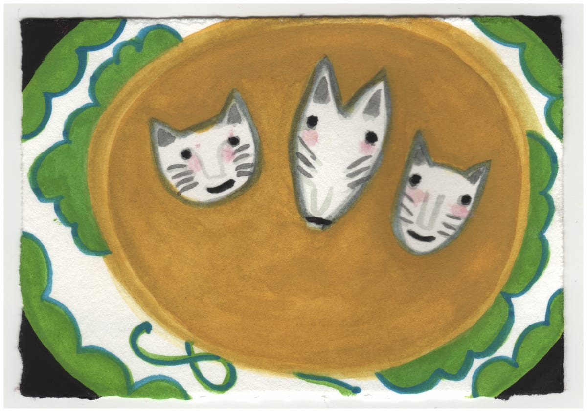 Three Tiny Mexican Masks. #674 by Raya Bodnarchuk, Estate 