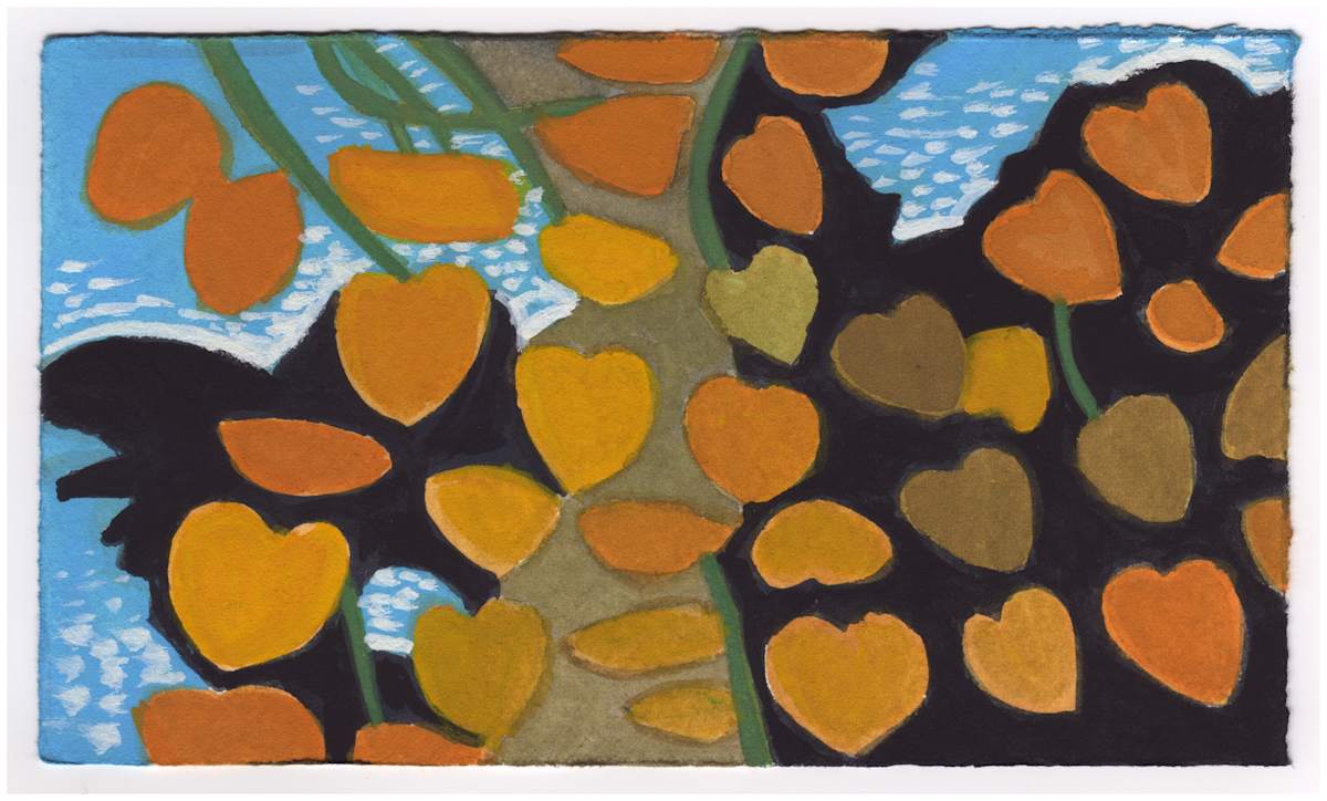 Redbud Leaves by Minniehaha Creek From the Bridge. #701 by Raya Bodnarchuk, Estate, Image 1.
