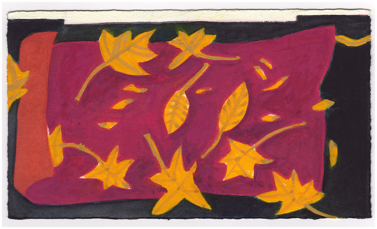 Some Leaves on the Porch. #707 by Raya Bodnarchuk, Estate, Image 1.