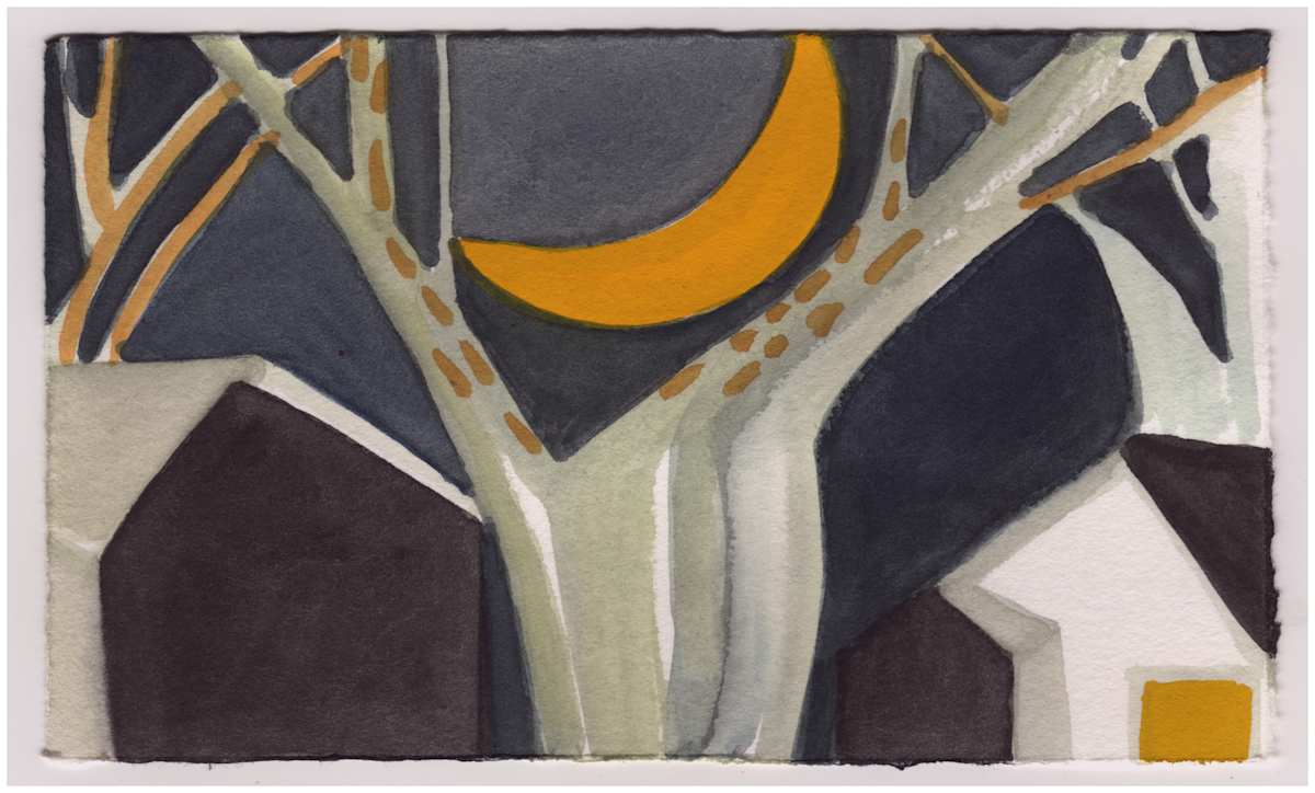 The Moon and the Sycamores. #831 by Raya Bodnarchuk, Estate, Image 1.