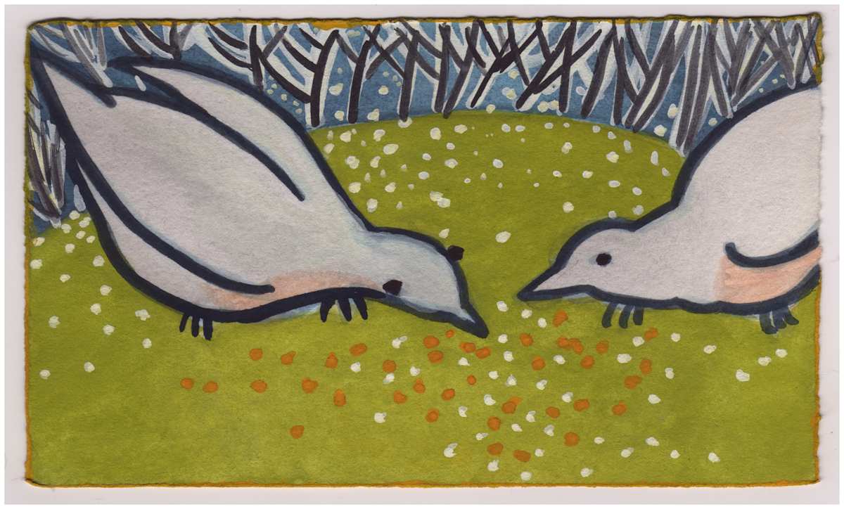 Doves With Petals and Seeds. #851 by Raya Bodnarchuk, Estate, Image 1.