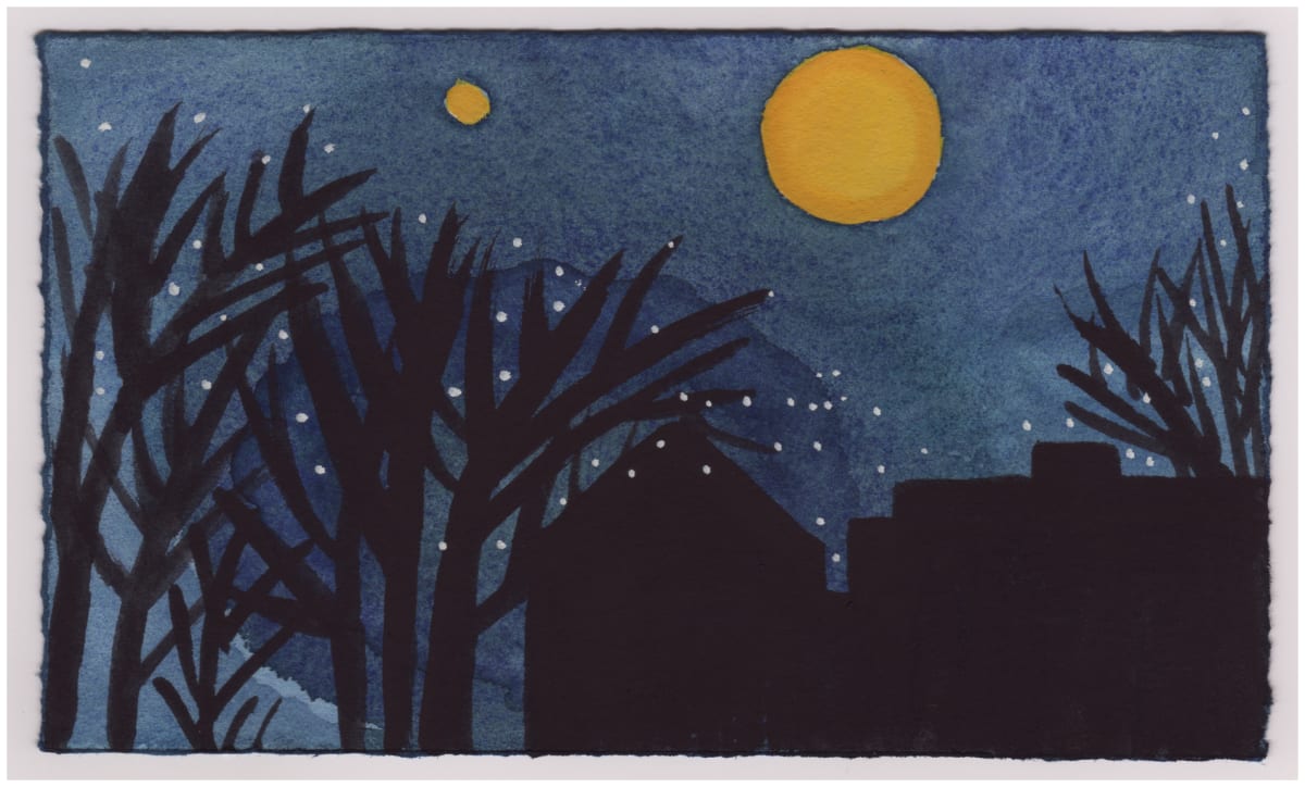 The Moon and Jupiter Over My House. #868 by Raya Bodnarchuk, Estate, Image 1.