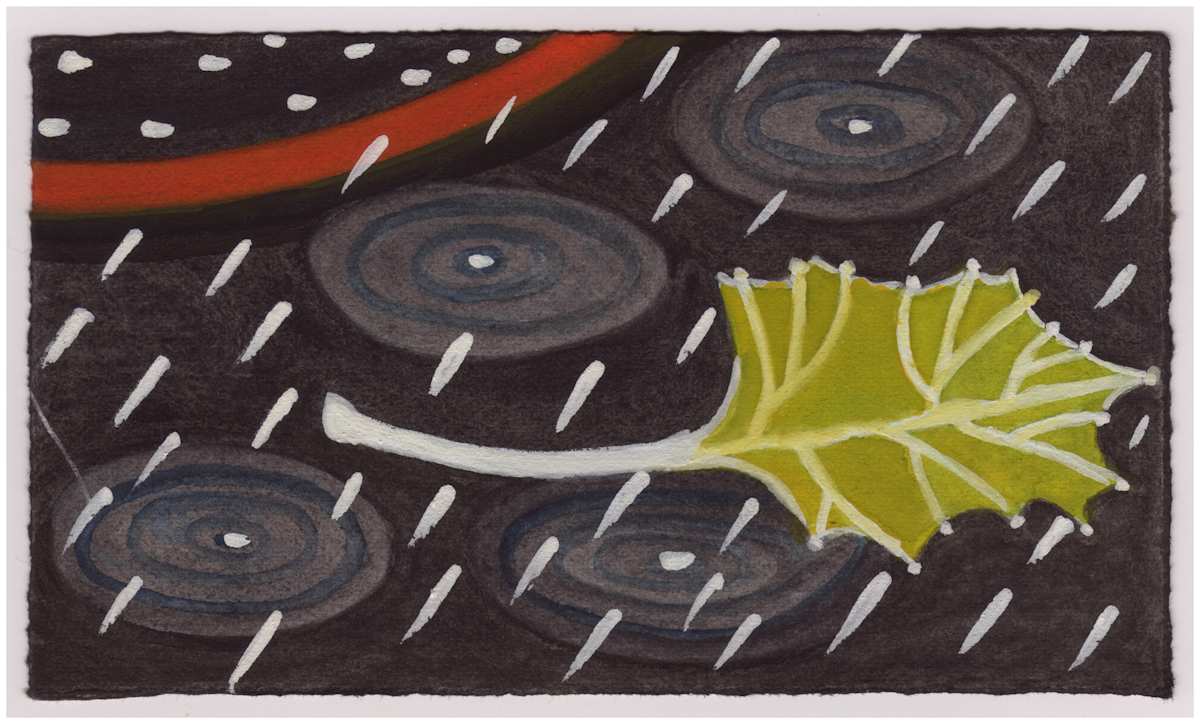 A Leaf in the Rain. #903 by Raya Bodnarchuk, Estate, Image 1.