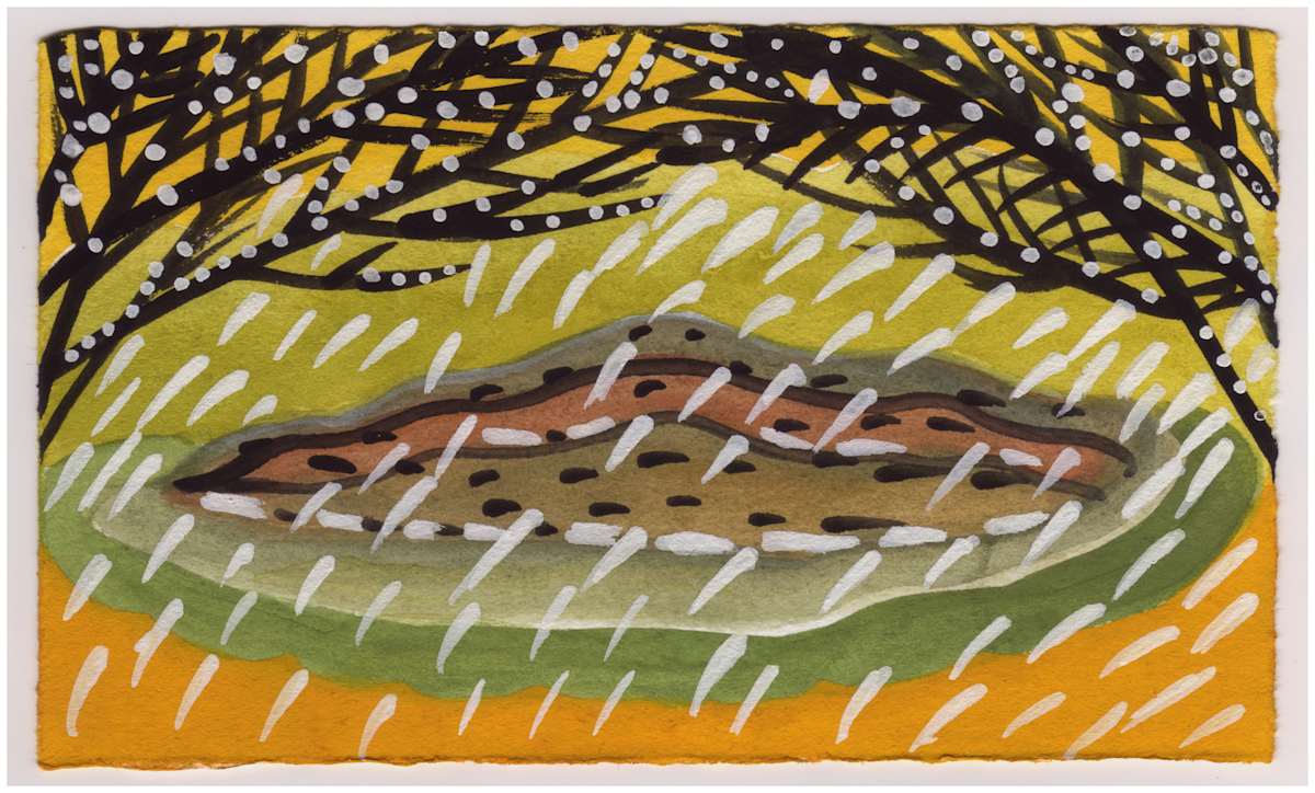 Rain on the Boulder. #915 by Raya Bodnarchuk, Estate, Image 1.