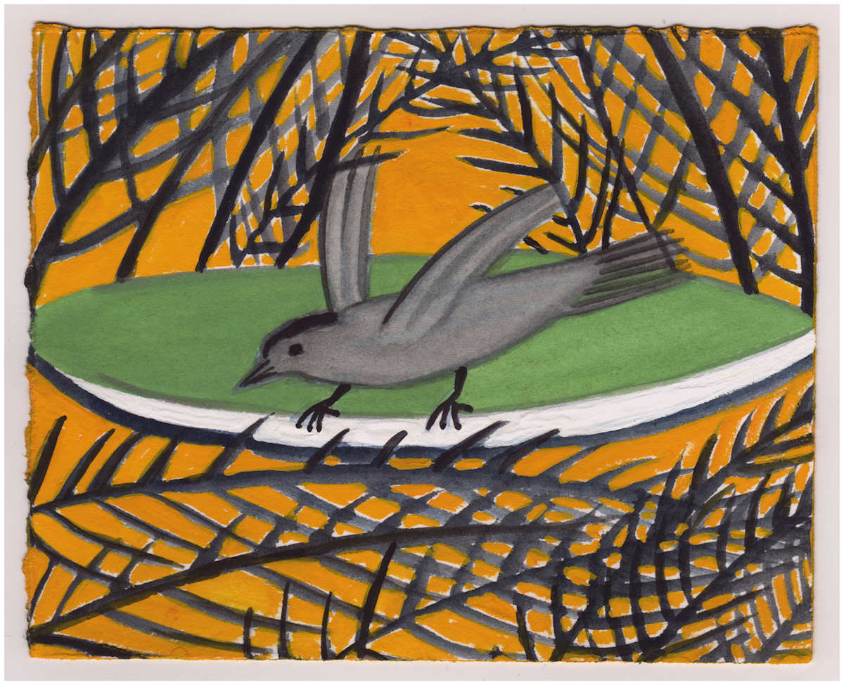 A Catbird in the Bird Bath. #957 by Raya Bodnarchuk, Estate, Image 1.