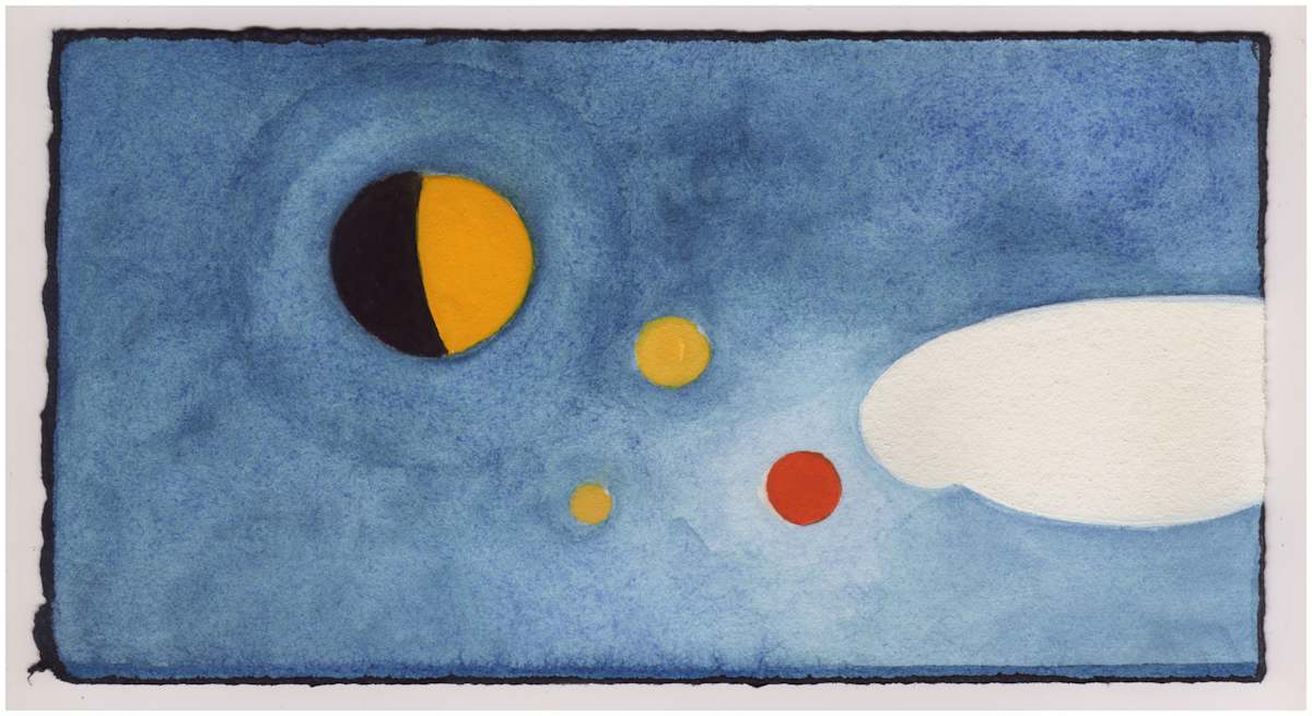 The Moon, Saturn, Mars and One White Cloud. #986 by Raya Bodnarchuk, Estate, Image 1.
