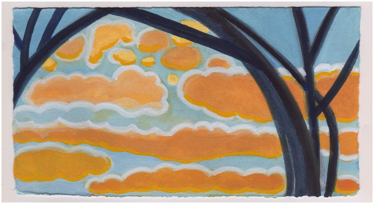 Floating Orange Clouds Tonight. #999 by Raya Bodnarchuk, Estate, Image 1.