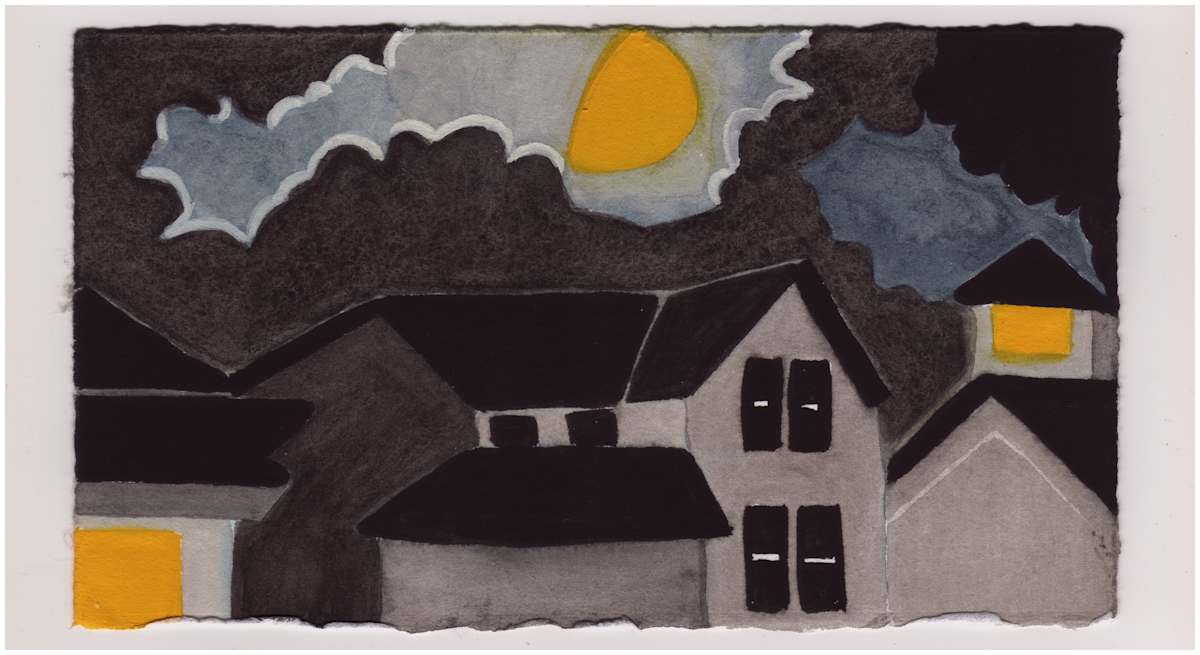 Moonlight Over My House on the Left. #1015 by Raya Bodnarchuk, Estate, Image 1.