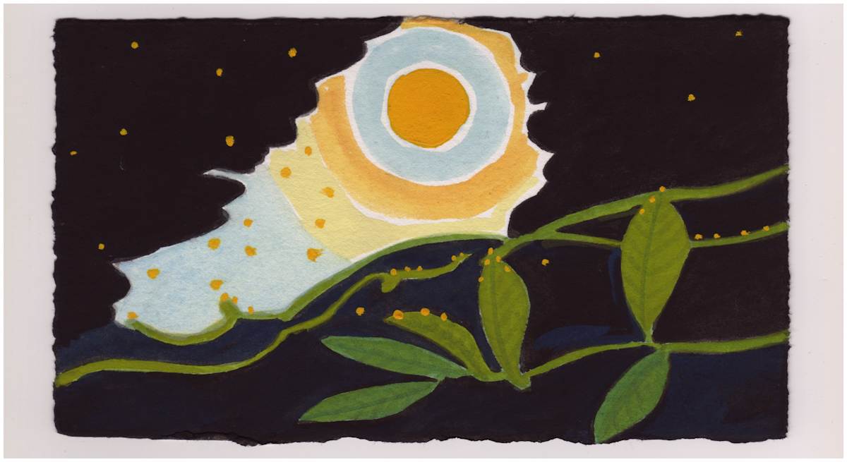 The Moon Through the Trees and the Vines. #1018 by Raya Bodnarchuk, Estate, Image 1.
