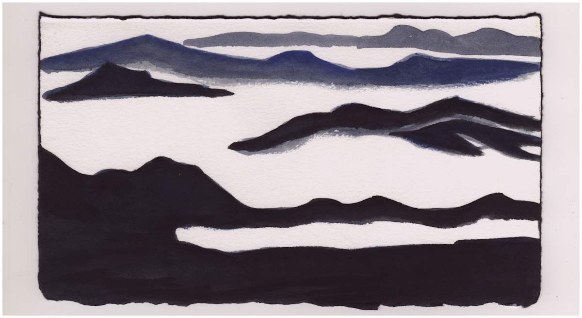 Cascade Mountains With Clouds. #1029 by Raya Bodnarchuk, Estate, Image 1.