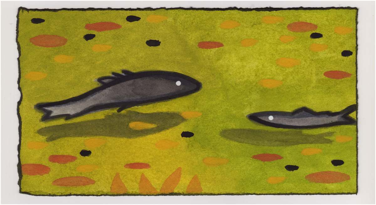 Carp in the Canal. #1055 by Raya Bodnarchuk, Estate, Image 1.